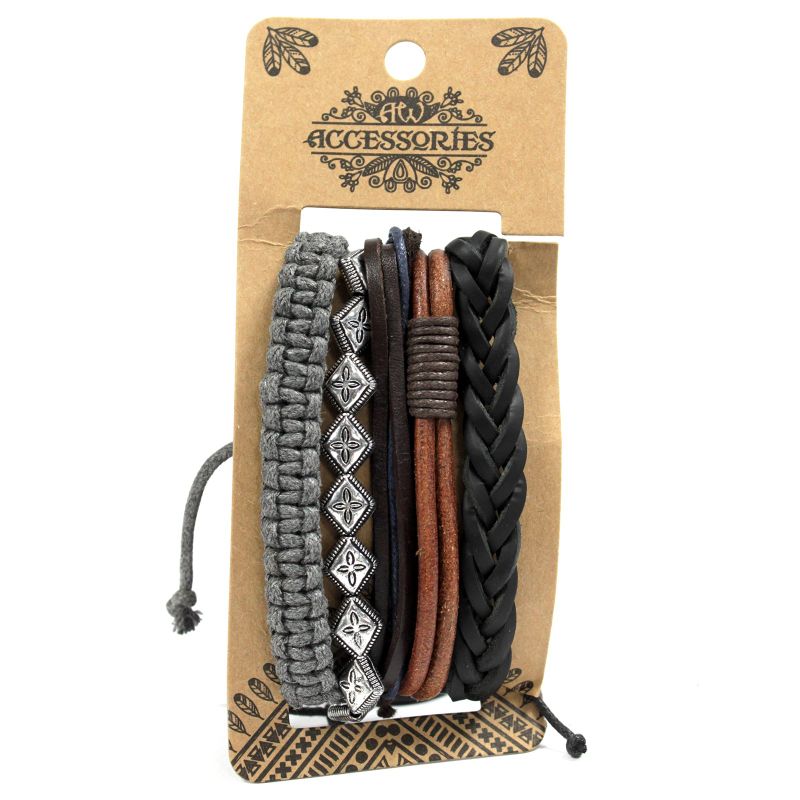 Paquets de Bracelets pour Hommes - Métal et Cuir (assortis)
