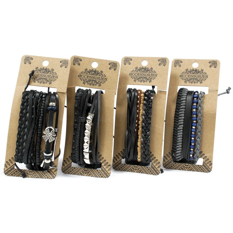 Paquets de Bracelets pour Hommes - Noir (assortis)