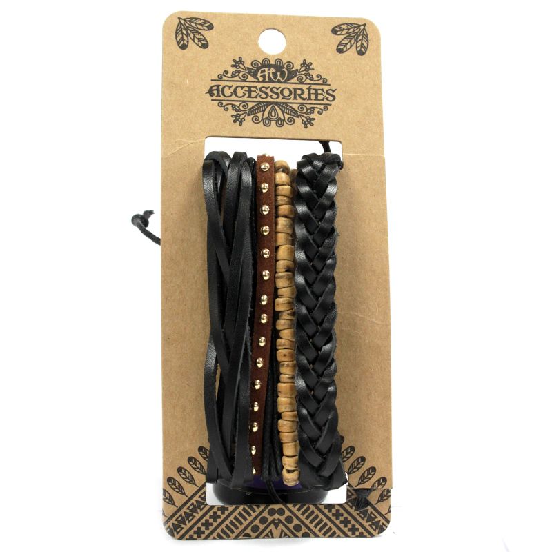Paquets de Bracelets pour Hommes - Noir (assortis)