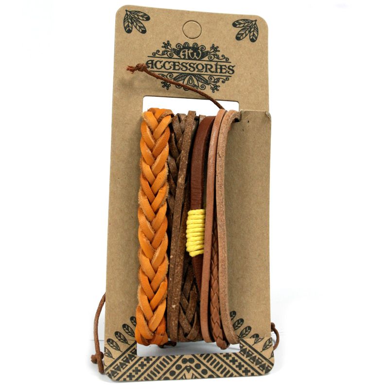 Paquets de Bracelets pour Hommes - Tannés (assortis)