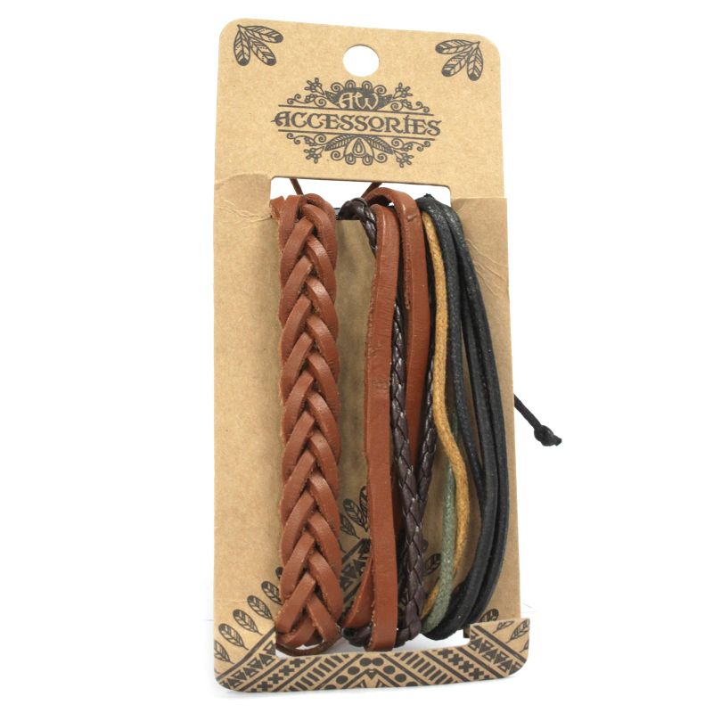 Paquets de Bracelets pour Hommes - Tannés (assortis)