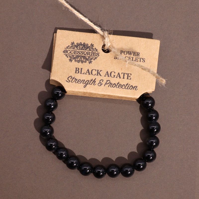 Bracelet de Puissance - Agate Noire