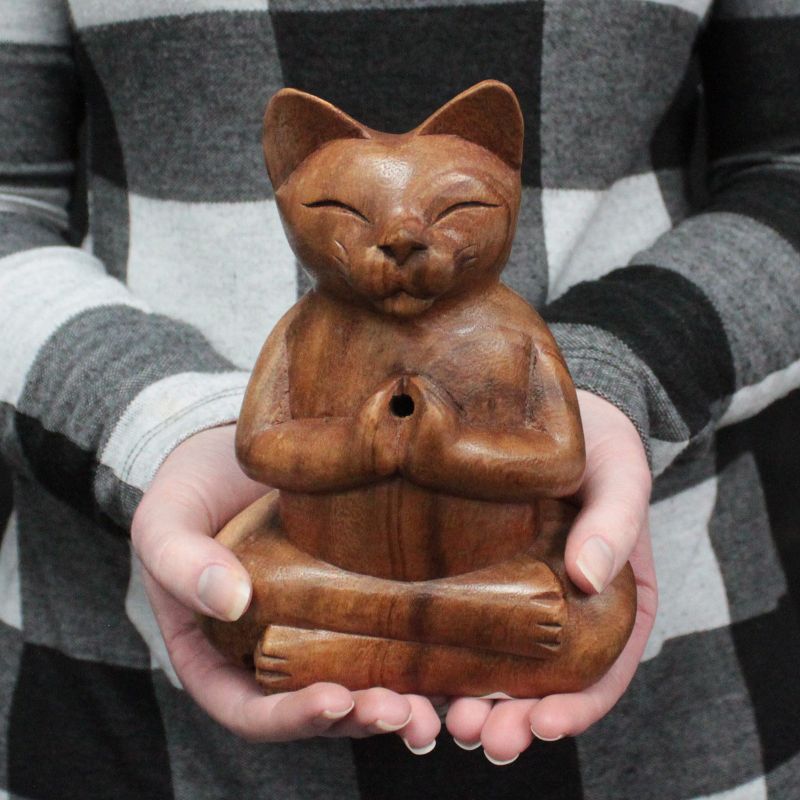 Brûleurs à encens en Bois Chat Yoga - Large