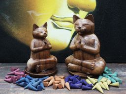 Brûleurs à encens en Bois Chat Yoga - Moyen