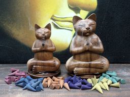 Brûleurs à encens en Bois Chat Yoga - Moyen