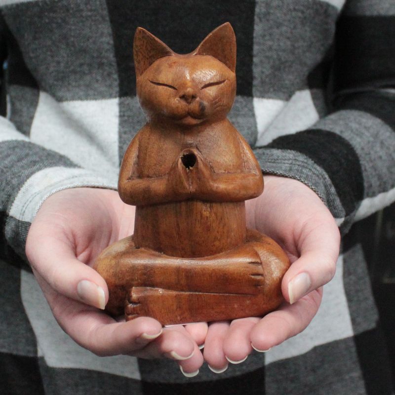 Brûleurs à encens en Bois Chat Yoga - Moyen