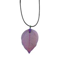 Collier - Feuille Goutte - Lavande