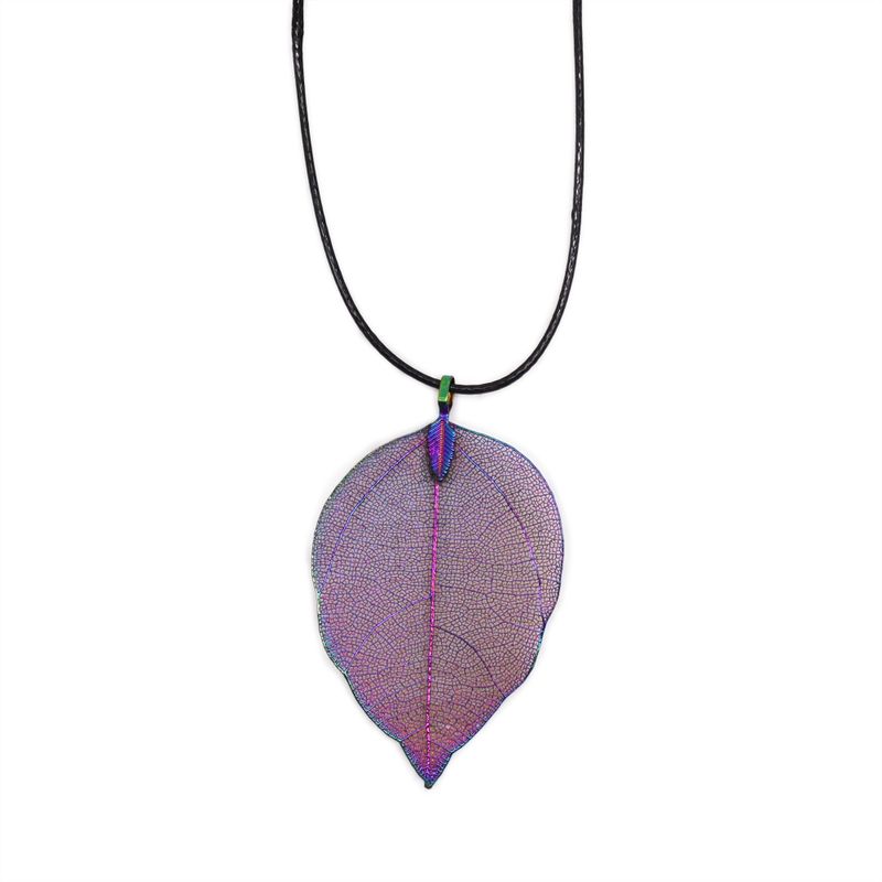 Collier - Feuille Goutte - Lavande