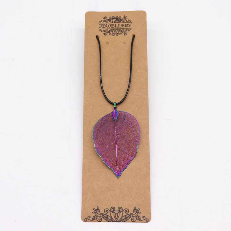 Collier - Feuille Goutte - Lavande