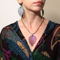 Boucles d'Oreilles - Feuilles Gouttes - Multicolore