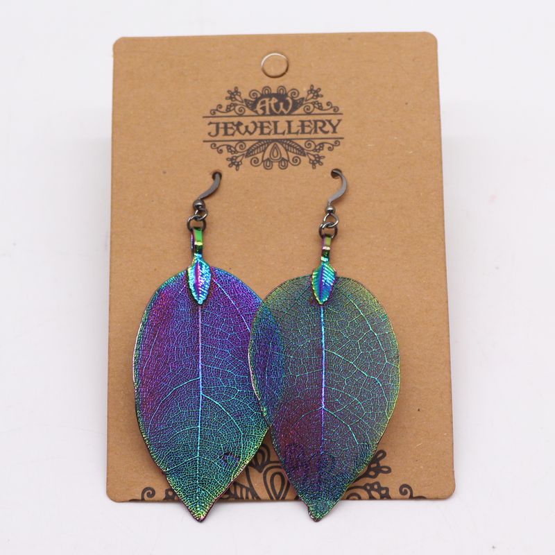 Boucles d'Oreilles - Feuilles Gouttes - Multicolore
