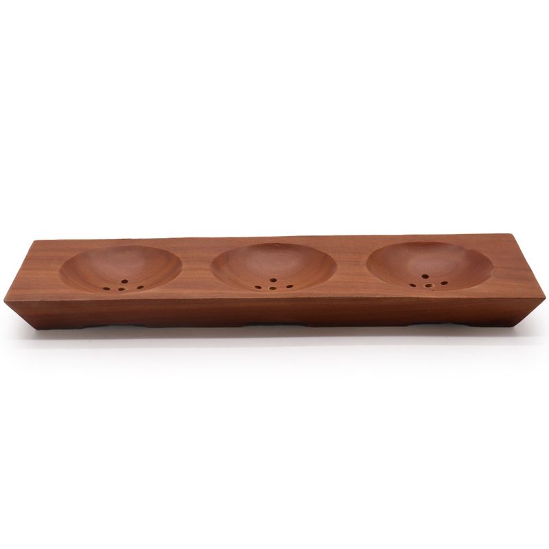 Porte-Savon Acajou 3 compartiments