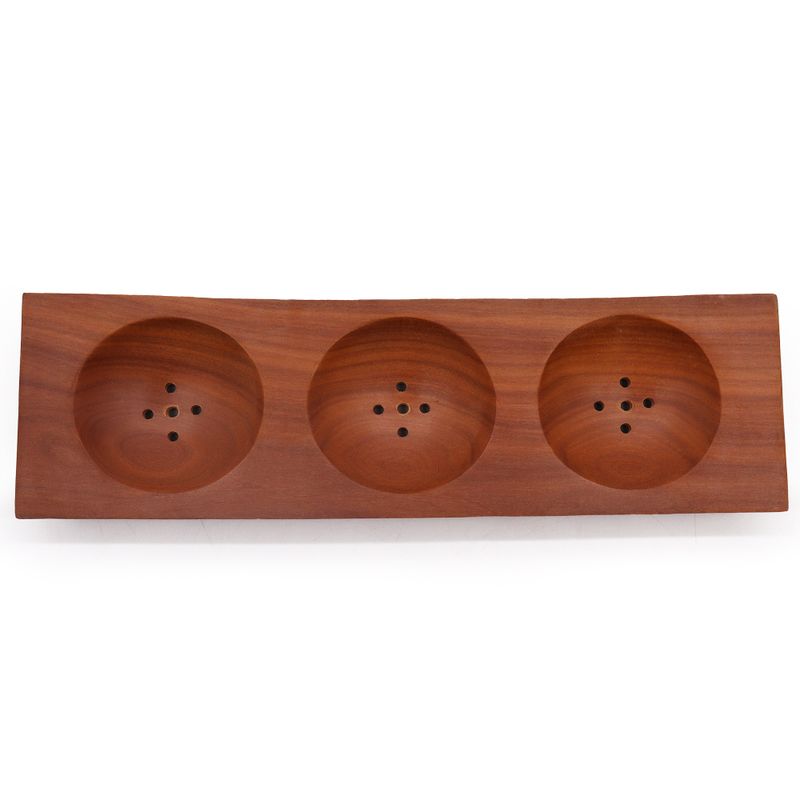Porte-Savon Acajou 3 compartiments