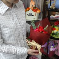 Bouquet de fleurs de savon- Rouge