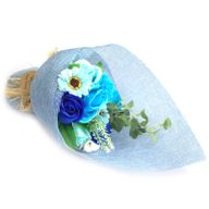 Bouquet de fleurs de savon - Bleu