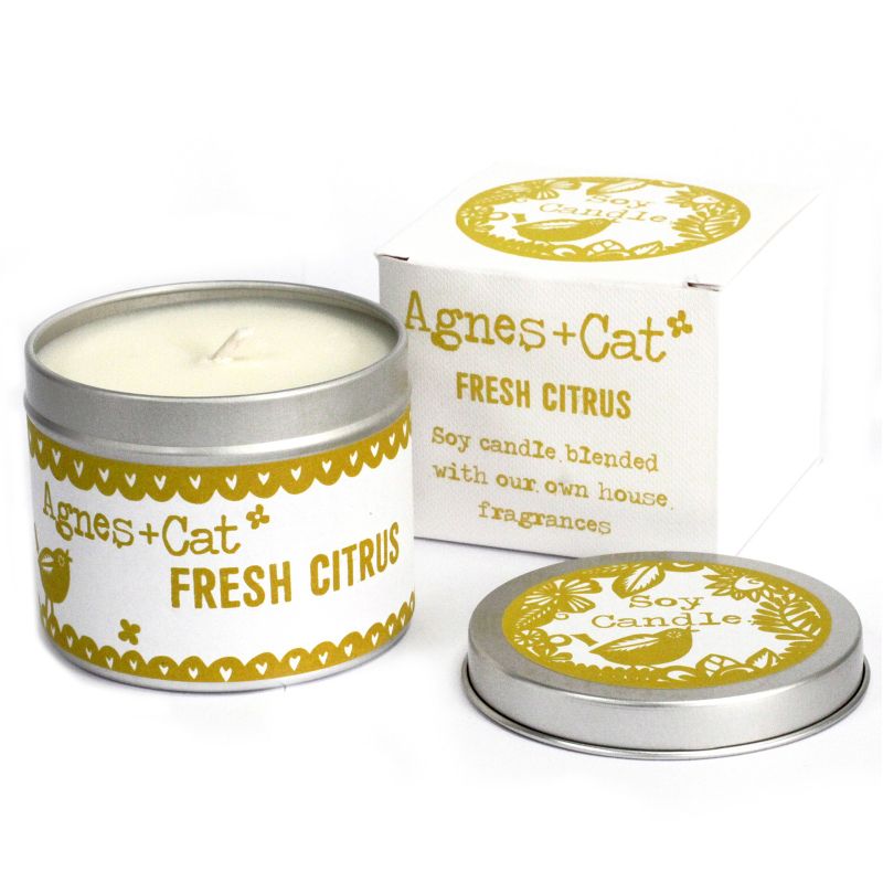 Coffret Cadeau Bougies en Cire de Soja de 200 gr  - Agrumes
