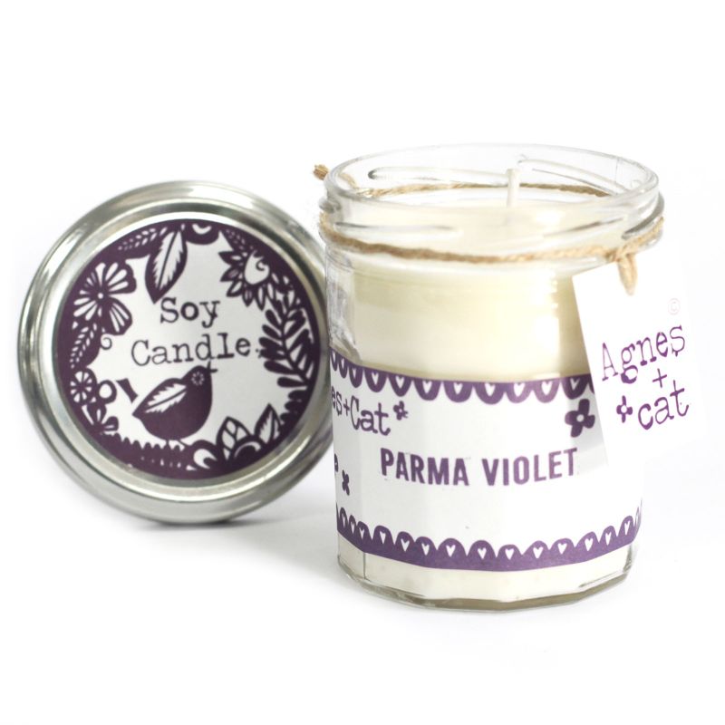 Bougie en Pot de Confiture à la Cire de Soja 220gr - Parma Violet