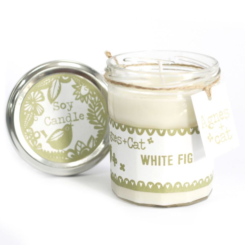 Bougie en Pot de Confiture à la Cire de Soja 220gr - Figue blanche