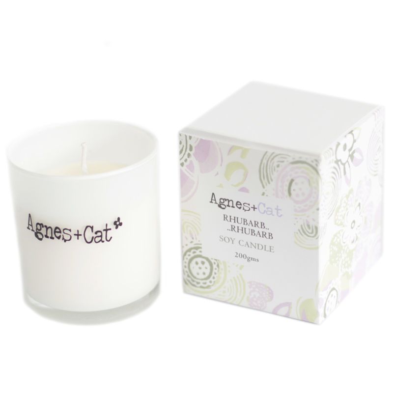 Coffret Cadeau Bougie Votive en Cire de Soja 200 gr - Rhubarbe
