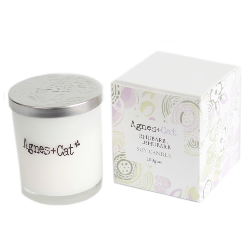 Coffret Cadeau Bougie Votive en Cire de Soja 200 gr - Rhubarbe