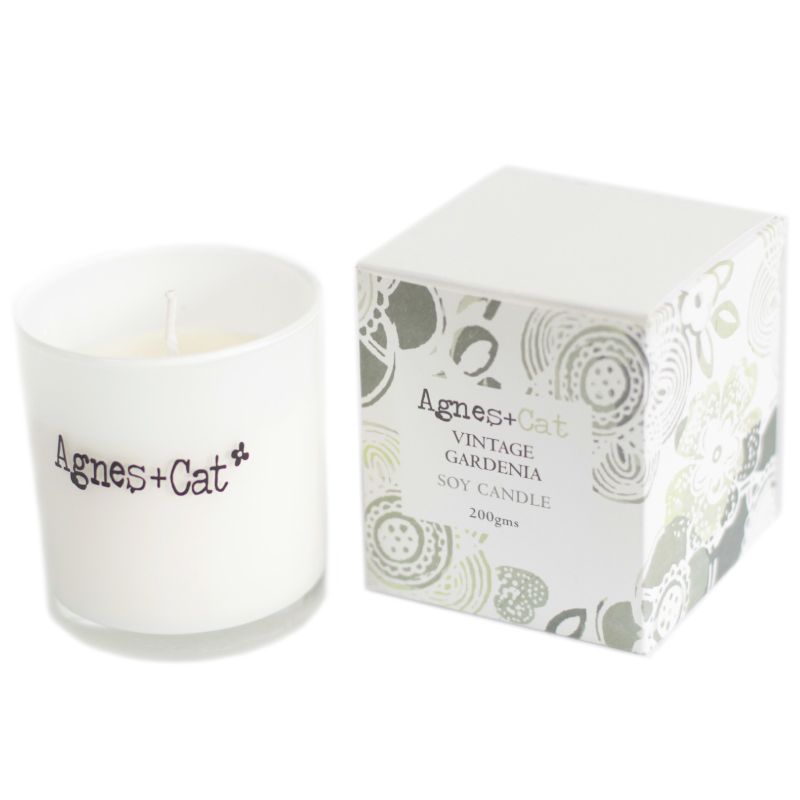 Coffret Cadeau Bougie Votive en Cire de Soja 200 gr - Vintage Gardenia