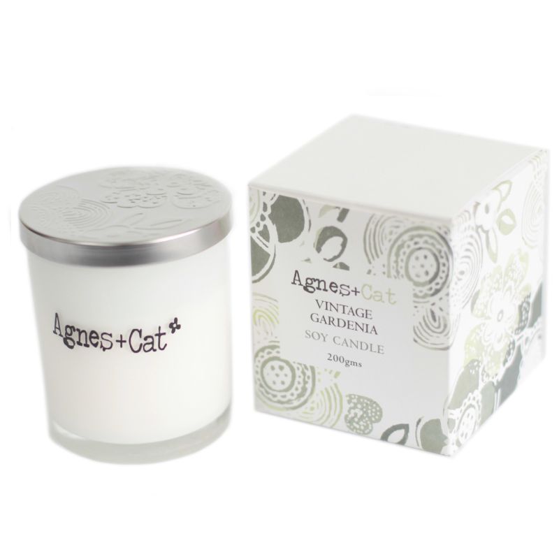 Coffret Cadeau Bougie Votive en Cire de Soja 200 gr - Vintage Gardenia
