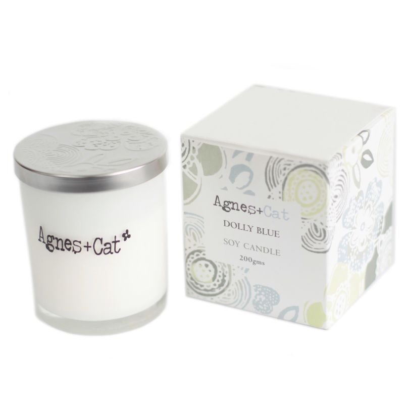 Coffret Cadeau Bougie Votive en Cire de Soja 200 gr - Dolly Bleu