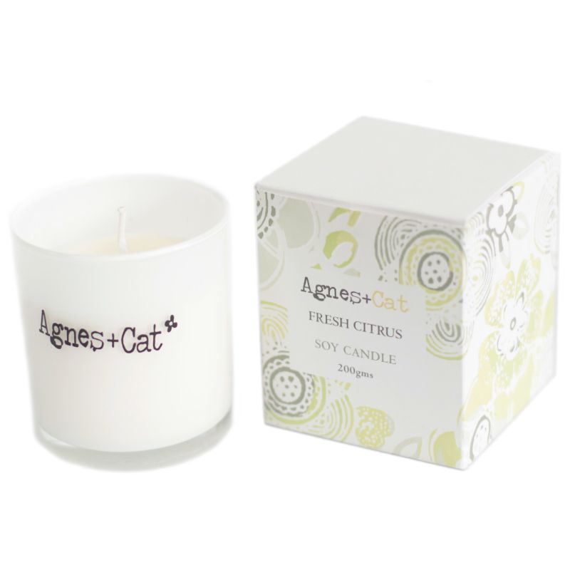 Coffret Cadeau Bougie Votive en Cire de Soja 200 gr - Agrumes