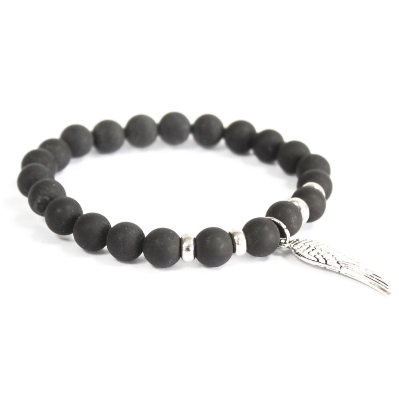 Bracelet Pierre Fine - Aile d'Ange/ Agate Noire