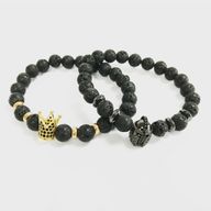 Bracelet Pierre Fine - Barbute/ Pierre de Lave