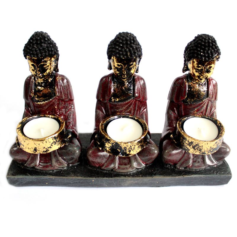 Bouddha Antique - Bougeoir Trois Dévots