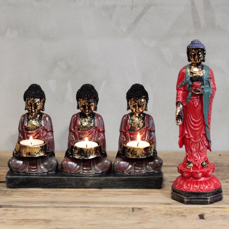 Bouddha Antique - Bougeoir Trois Dévots