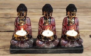Bouddha Antique - Bougeoir Trois Dévots