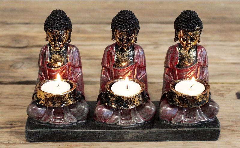 Bouddha Antique - Bougeoir Trois Dévots