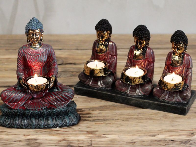 Bouddha Antique - Bougeoir Trois Dévots