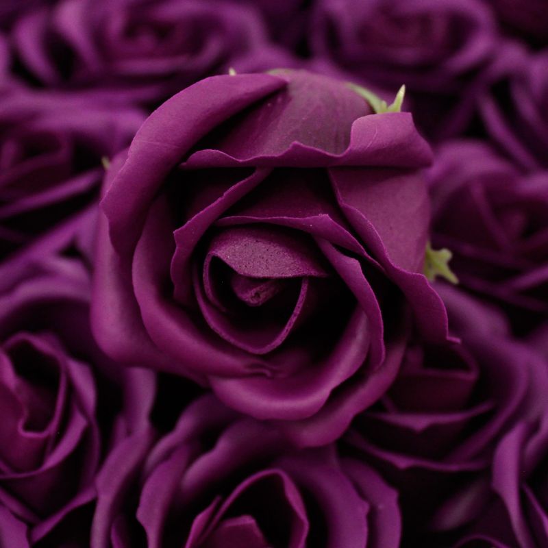 Roses de Savon  pour Bouquet- M/Aubergine