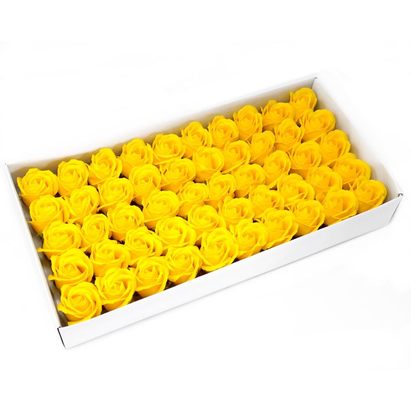 Roses de Savon pour Bouquet- Medium/Jaune