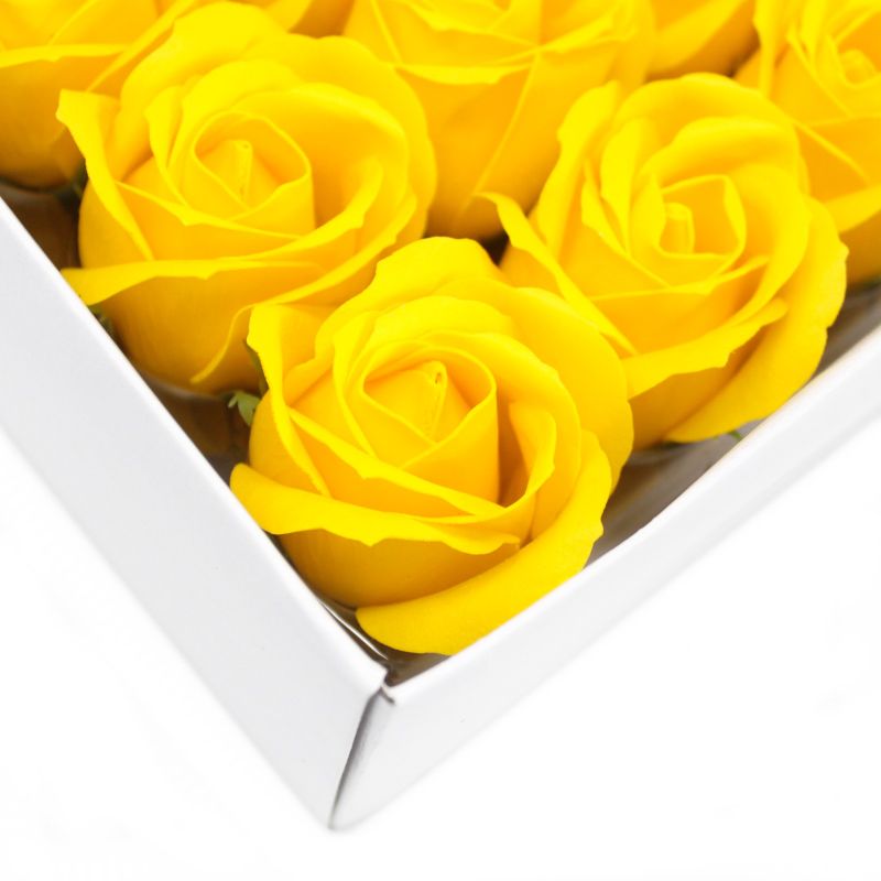 Roses de Savon pour Bouquet- Medium/Jaune