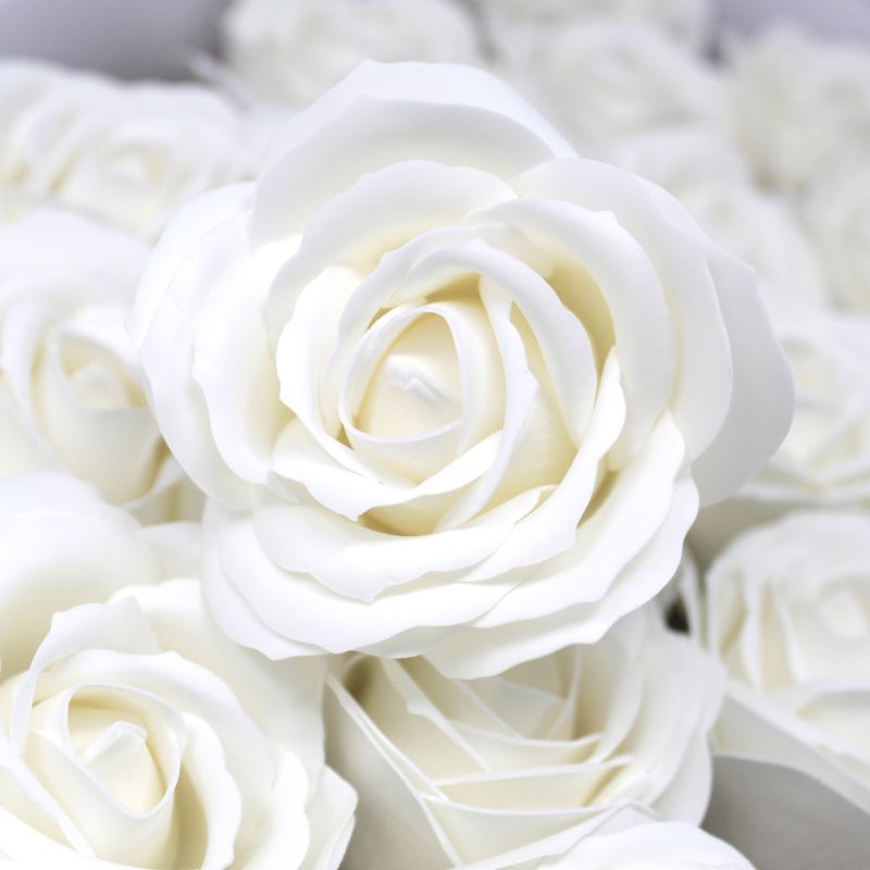 Roses de Savon pour Bouquet- Larges/Blanc