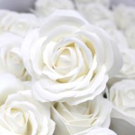 Roses de Savon pour Bouquet- Larges/Blanc