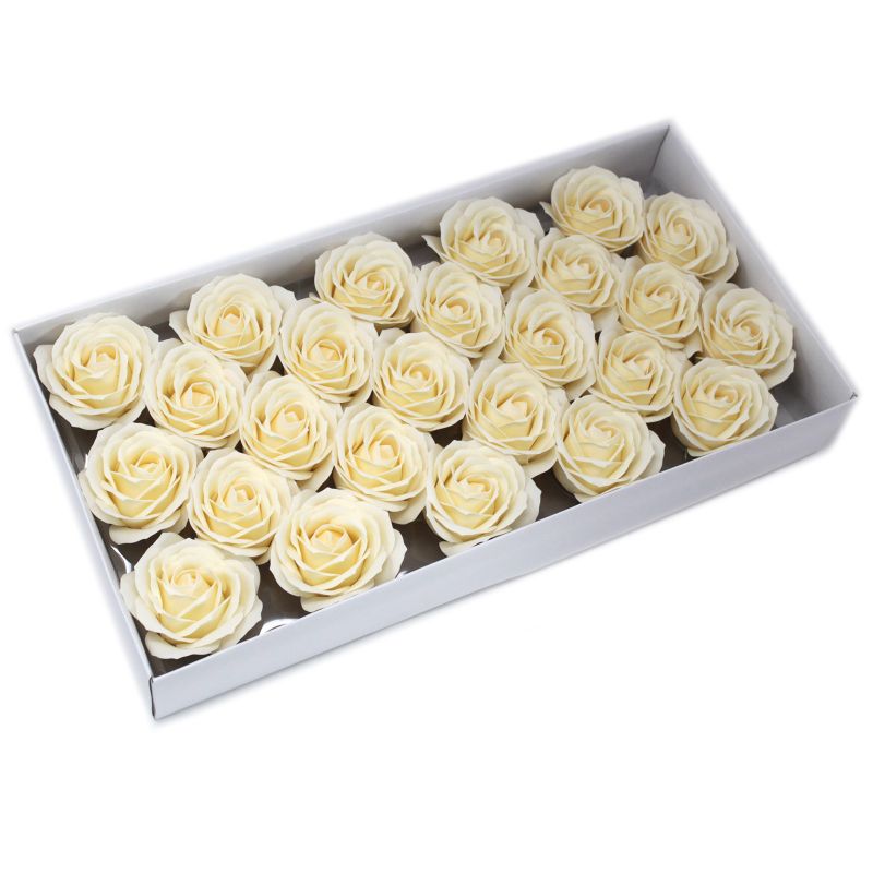 Roses de Savon pour Bouquet- Larges Ivoire