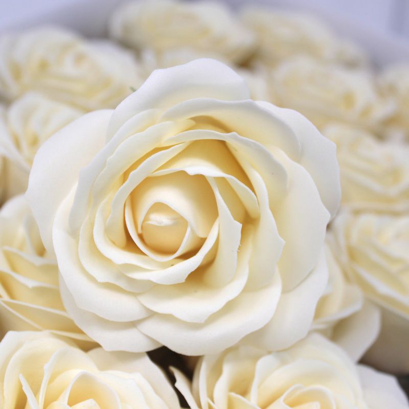 Roses de Savon pour Bouquet- Larges Ivoire