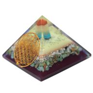 Grande Pyramide  Organite 80mm - Symbole Fleur de Vie