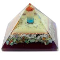 Grande Pyramide  Organite 80mm - Symbole Fleur de Vie