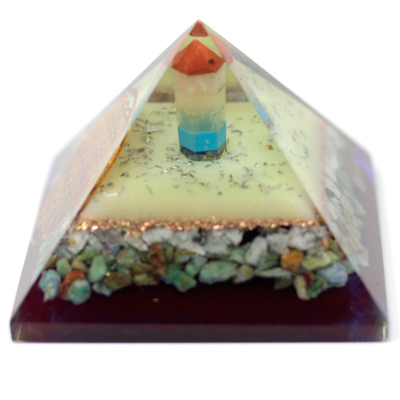 Grande Pyramide  Organite 80mm - Symbole Fleur de Vie