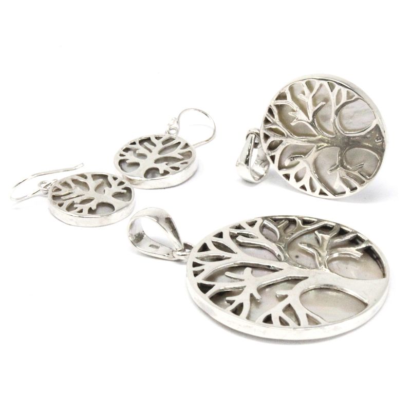 Pendentif Argent Arbre de Vie 22mm - Nacre