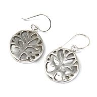 Boucles d'Oreilles Argent Arbre de Vie 15mm - Nacre
