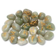 Pierres Runiques & Sachet -  Aventurine Verte