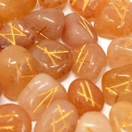 Pierres Runiques & Sachet -  Aventurine Jaune