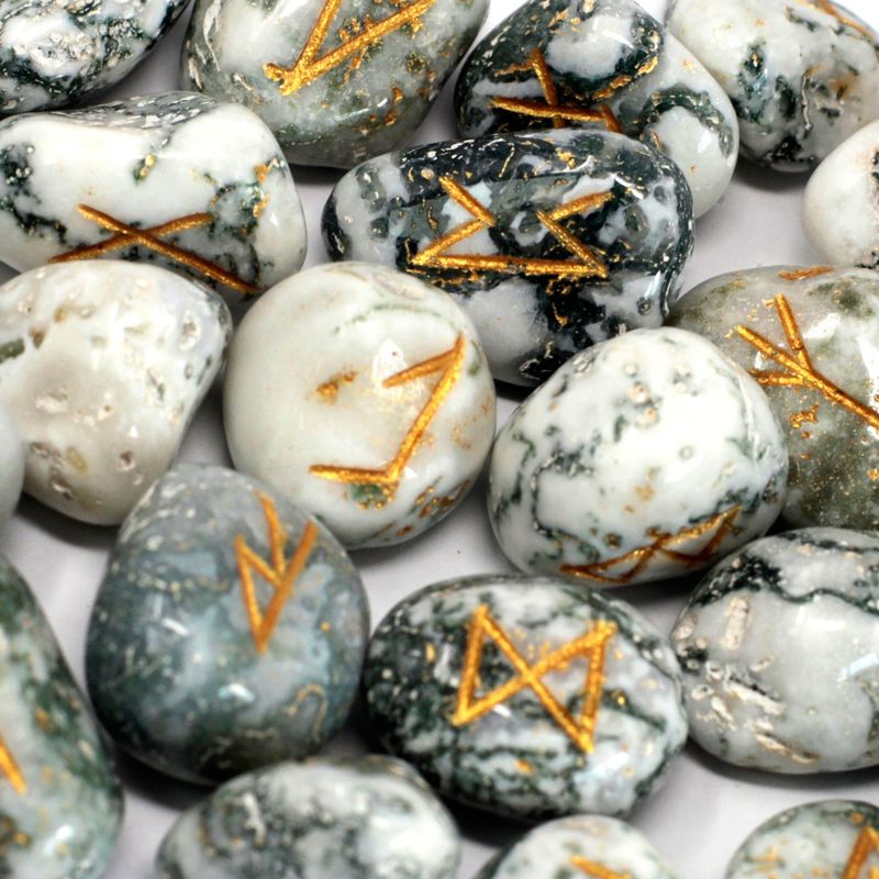 Pierres Runiques & Sachet - Agate Arbre